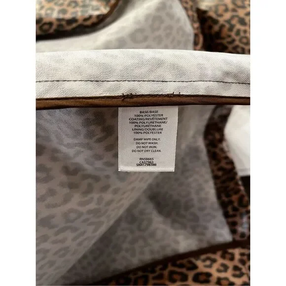 Something Navy Tan Macaroon Leopard Unbelted Rain Coat sz XL NWT - Picture 8 of 8